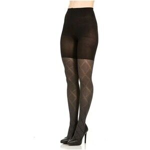 Spanx Love Your Assets Tights Flipside Diamond Reversible Shaping Black Size 4
